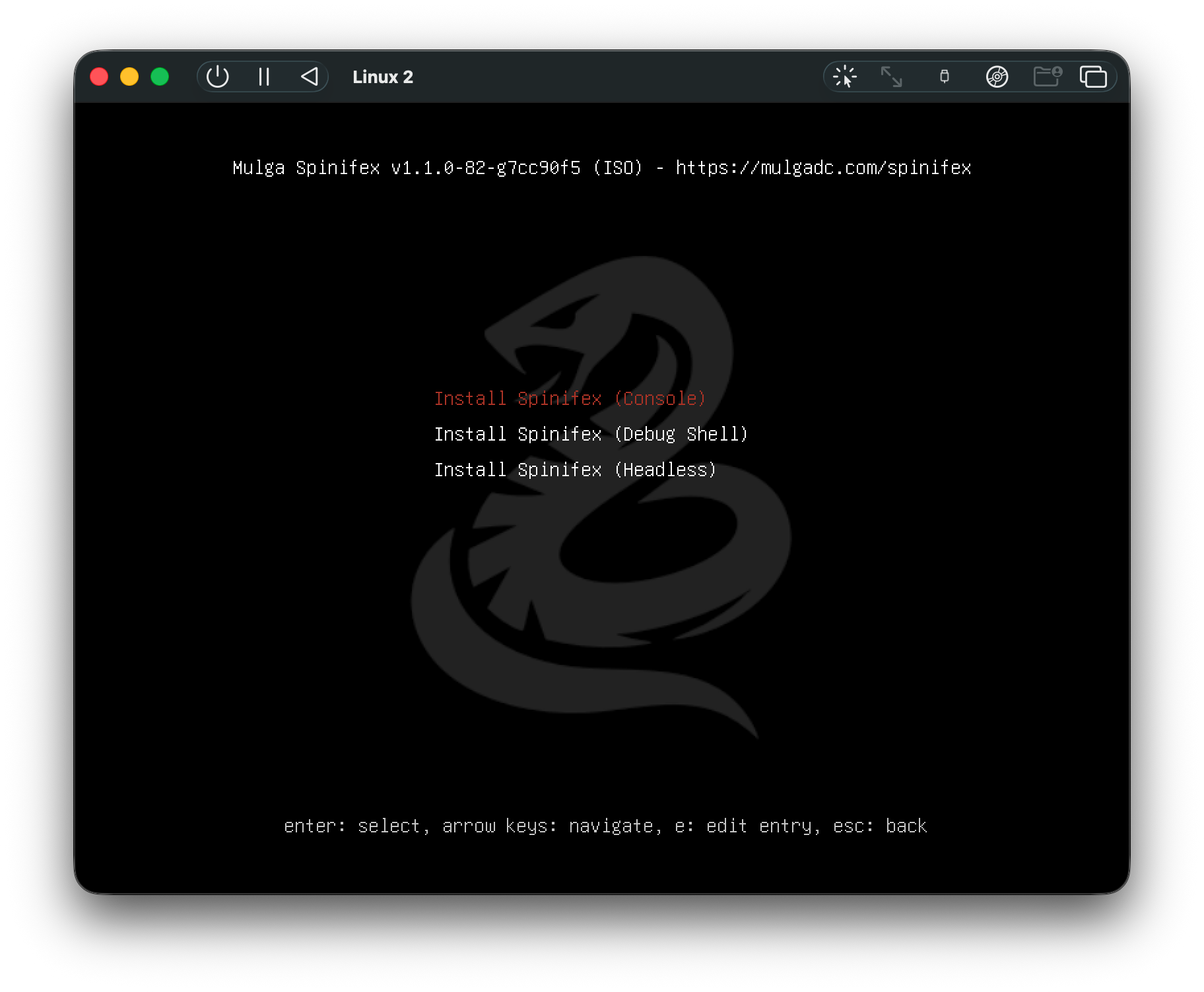 GRUB menu